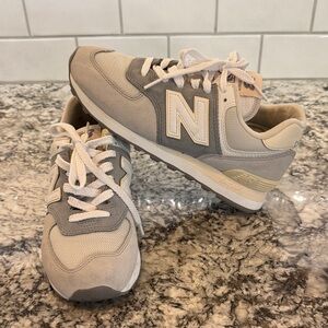 New Balance Gray and Cream Athletic Shoes